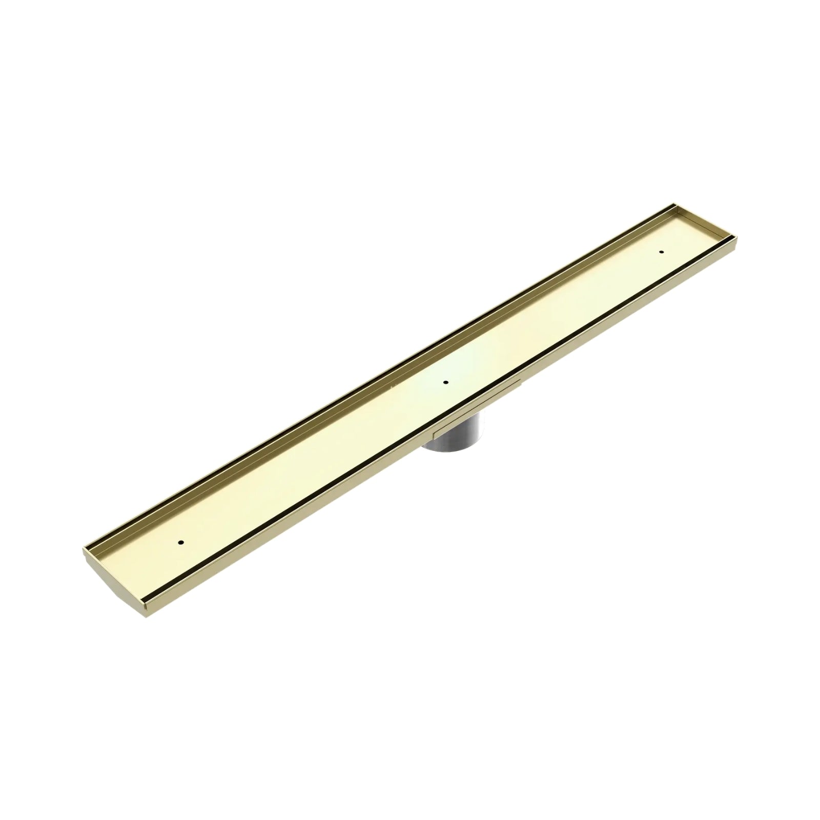 Nero Tile Insert V Channel 900x106mm Floor Grate 80mm Outlet Brushed Gold NRFG003HSBG - The Blue Space