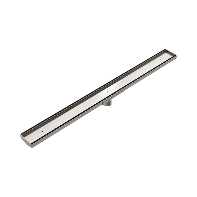Nero Tile Insert V Channel 900x82mm Floor Grate 50mm Outlet Brushed Nickel NRFG002HSBN_KIT - The Blue Space