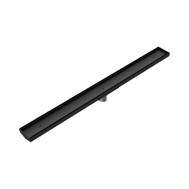 Nero Tile Insert V Channel 900x82mm Floor Grate 50mm Outlet Matte Black NRFG002HSMB_KIT - The Blue Space