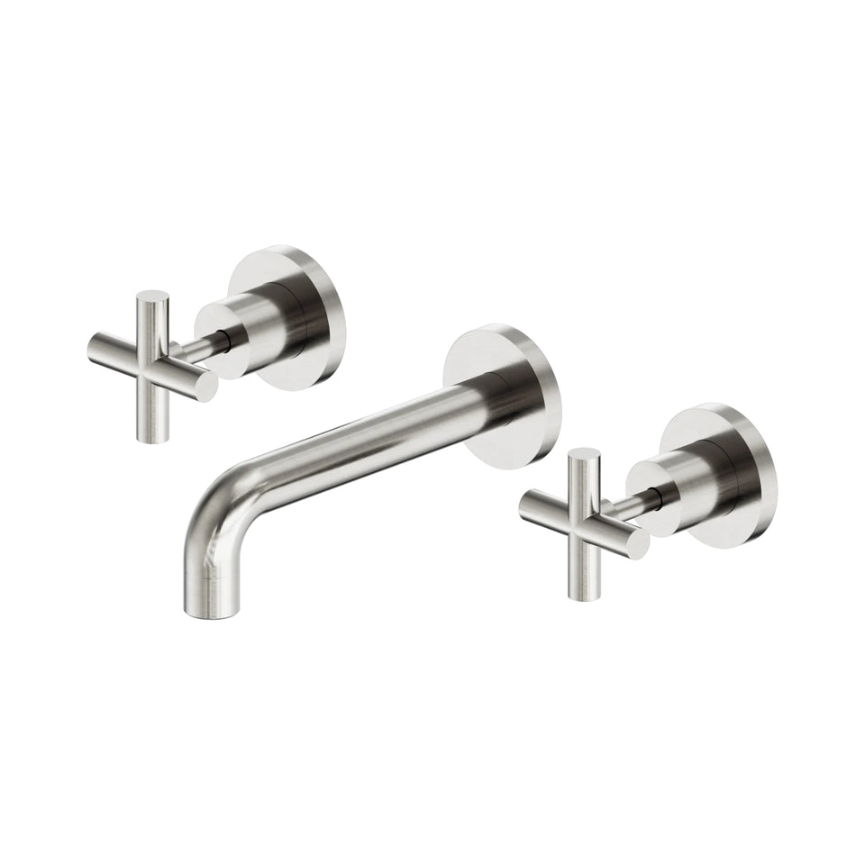 Nero X Plus Wall Basin Set 180mm Brushed Nickel