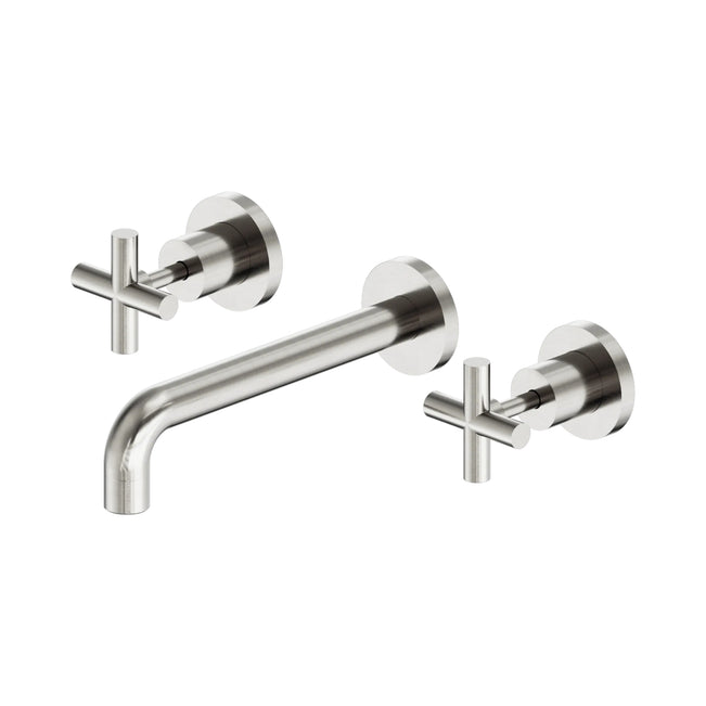 Nero X Plus Wall Basin Set 215mm Brushed Nickel NR201607ABN - The Blue Space