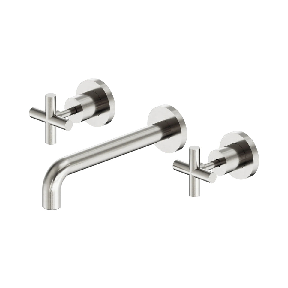 Nero X Plus Wall Basin Set 215mm Brushed Nickel