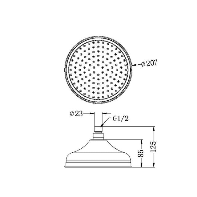 Nero York 200mm Shower Head Brushed Nickel