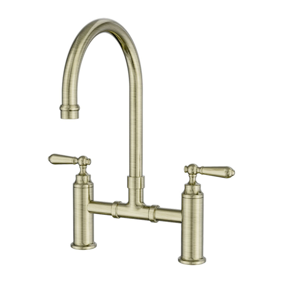 Nero York Bridge Kitchen Set Aged Brass