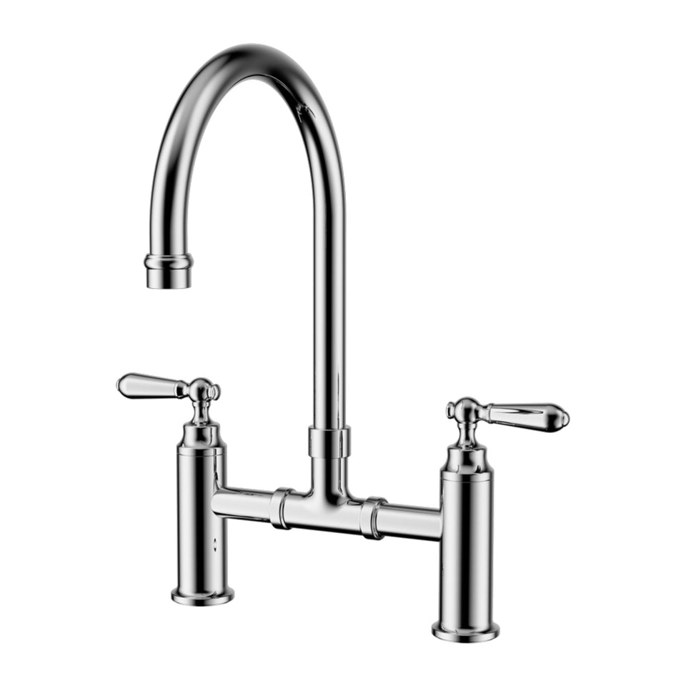 Nero York Bridge Kitchen Set Chrome