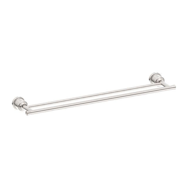 Nero York Double Towel Rail 600mm Brushed Nickel