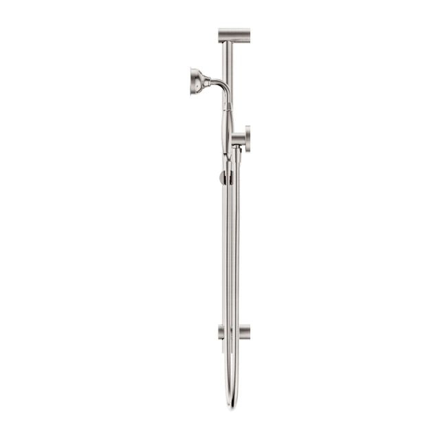 Nero York Shower Rail With Metal Hand Shower Brushed Nickel
