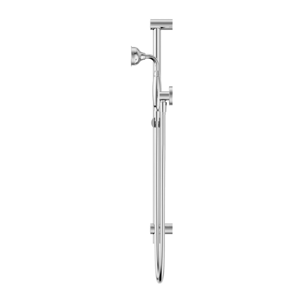 Nero York Shower Rail With Metal Hand Shower Chrome