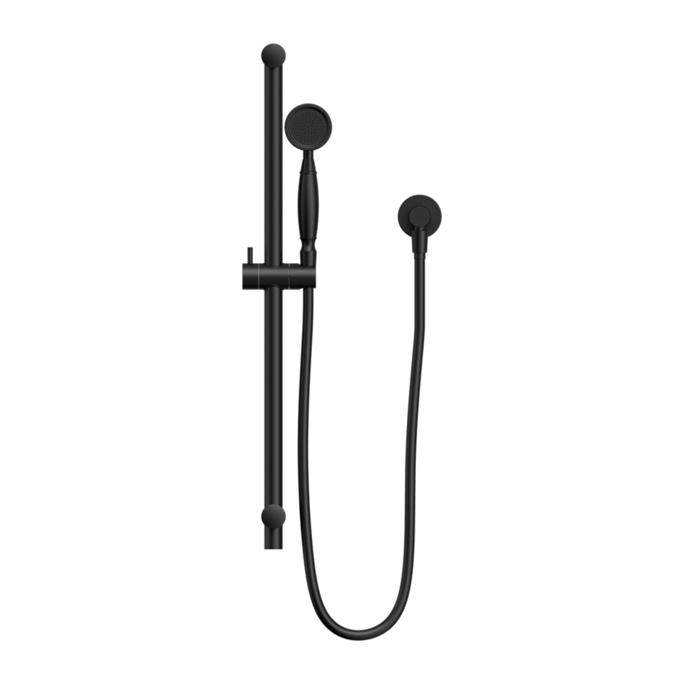 Nero York Shower Rail With Metal Hand Shower Matte Black