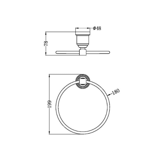 Nero York Towel Ring Brushed Nickel