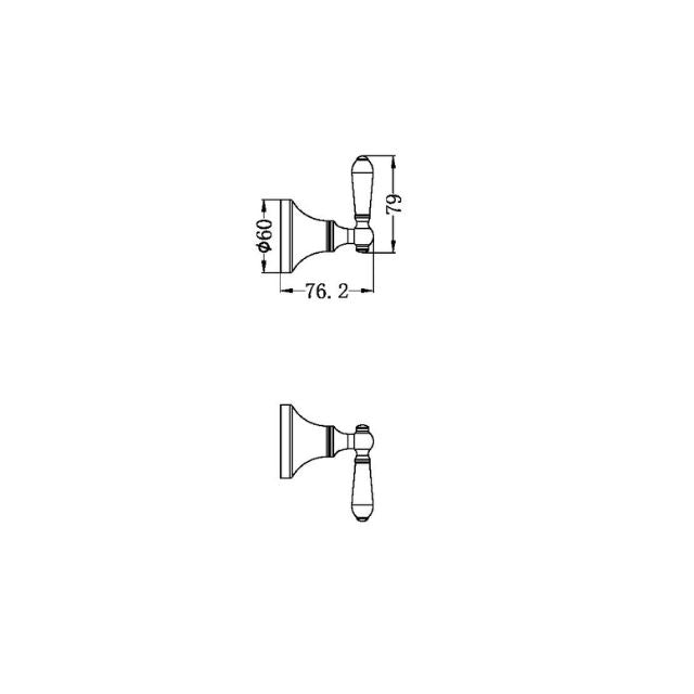 Nero York Wall Top Assemblies With Metal Lever Brushed Nickel