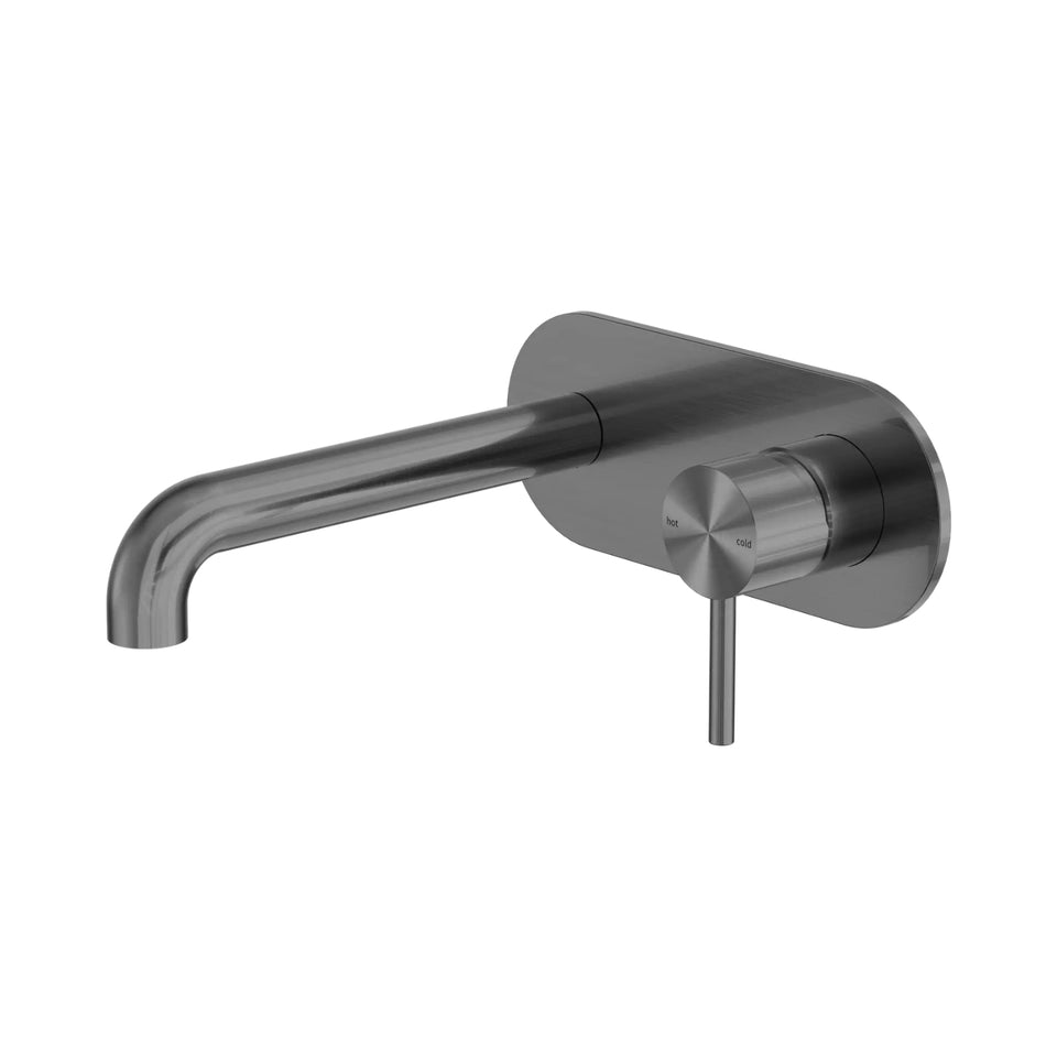 Nero Zen SS316L Wall Basin/Bath Mixer 185mm Spout Graphite
