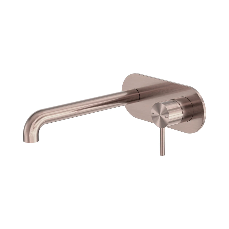 Nero Zen SS316L Wall Basin/Bath Mixer 230mm Spout Brushed Bronze