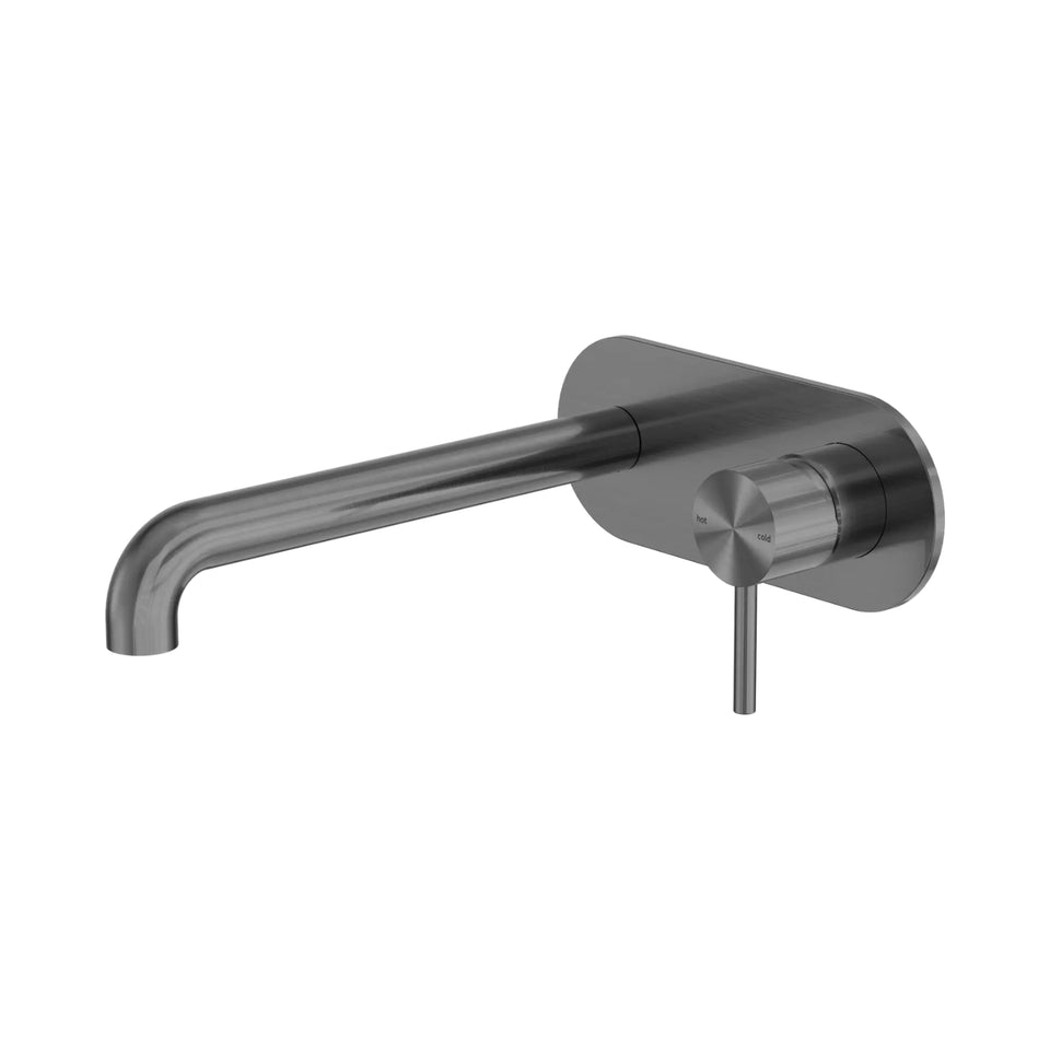 Nero Zen SS316L Wall Basin/Bath Mixer 230mm Spout Graphite