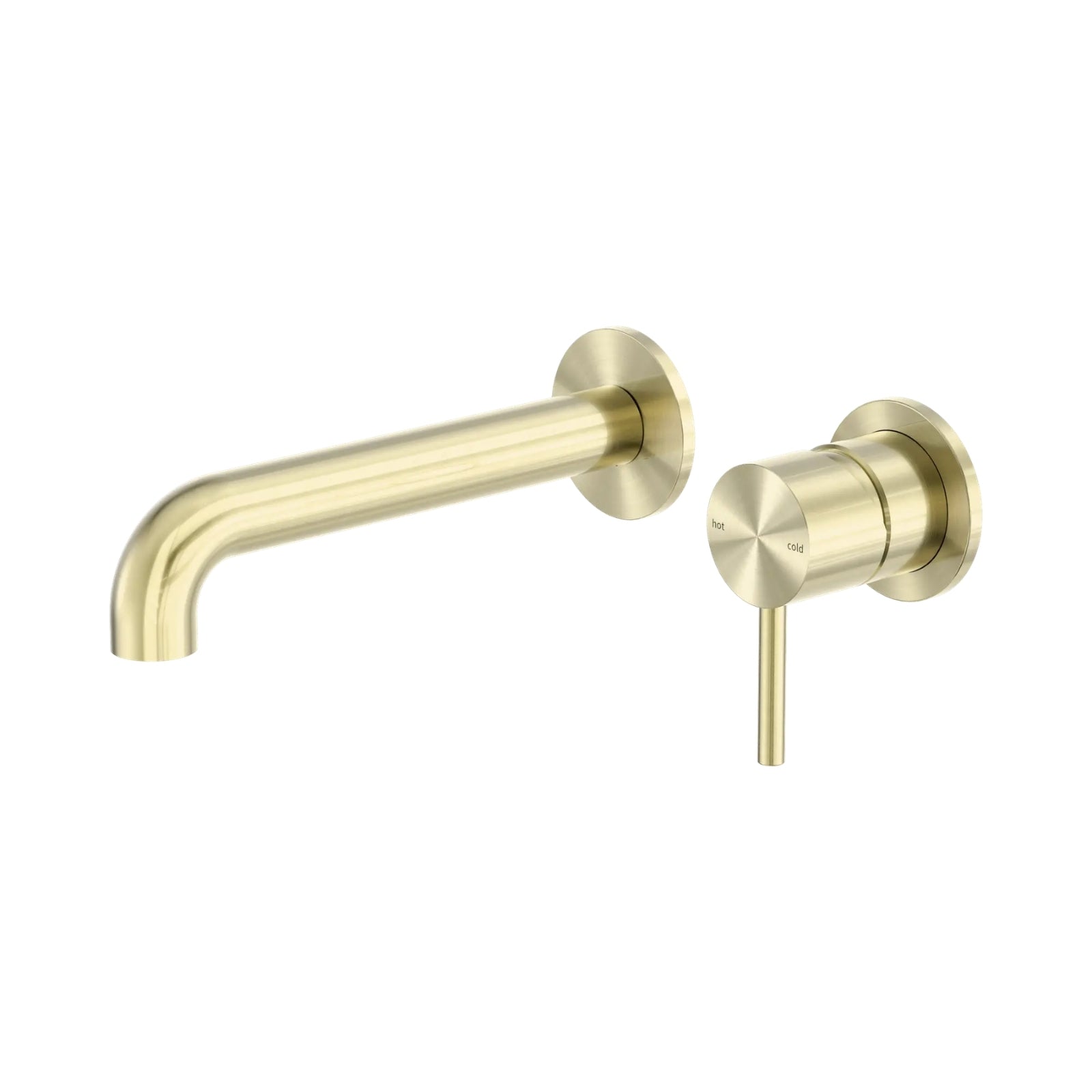 Nero Zen SS316L Wall Basin/Bath Mixer Separate Back Plate 185mm Spout Brushed Gold NR162210B185BG_KIT - The Blue Space