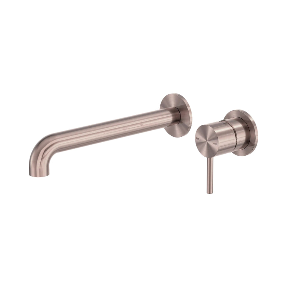 Nero Zen SS316L Wall Basin/Bath Mixer Separate Back Plate 230mm Spout Brushed Bronze