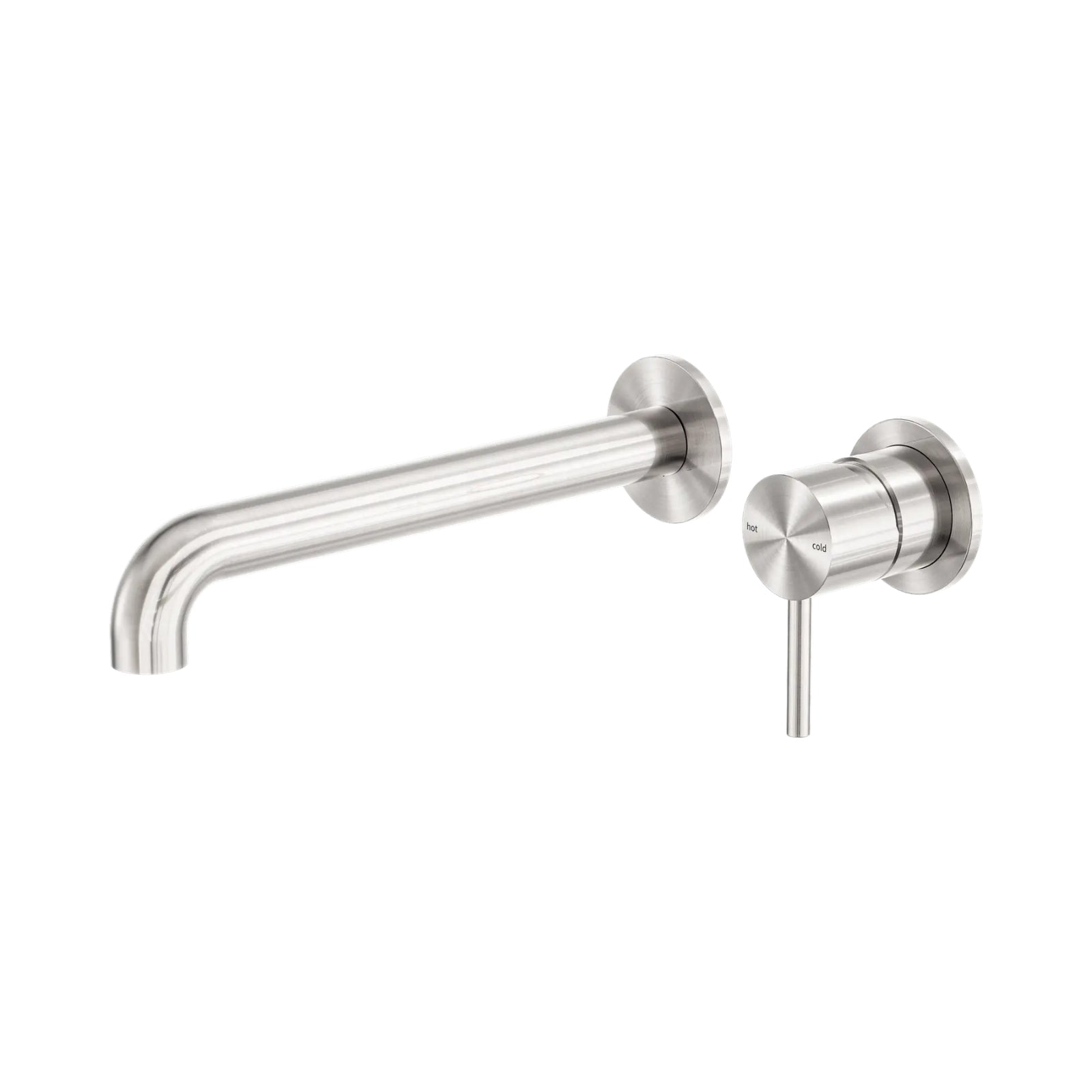 Nero Zen SS316L Wall Basin/Bath Mixer Separate Back Plate 230mm Spout Brushed Nickel NR162210B230BN_KIT - The Blue Space