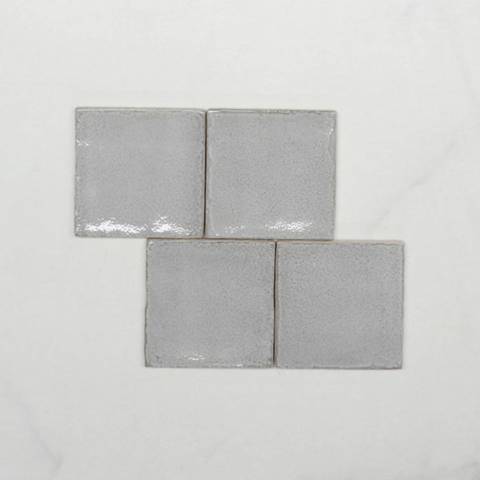 Nickel Grey Dianna Zellige Tile 100 x 100 x 9mm Spanish Ceramic