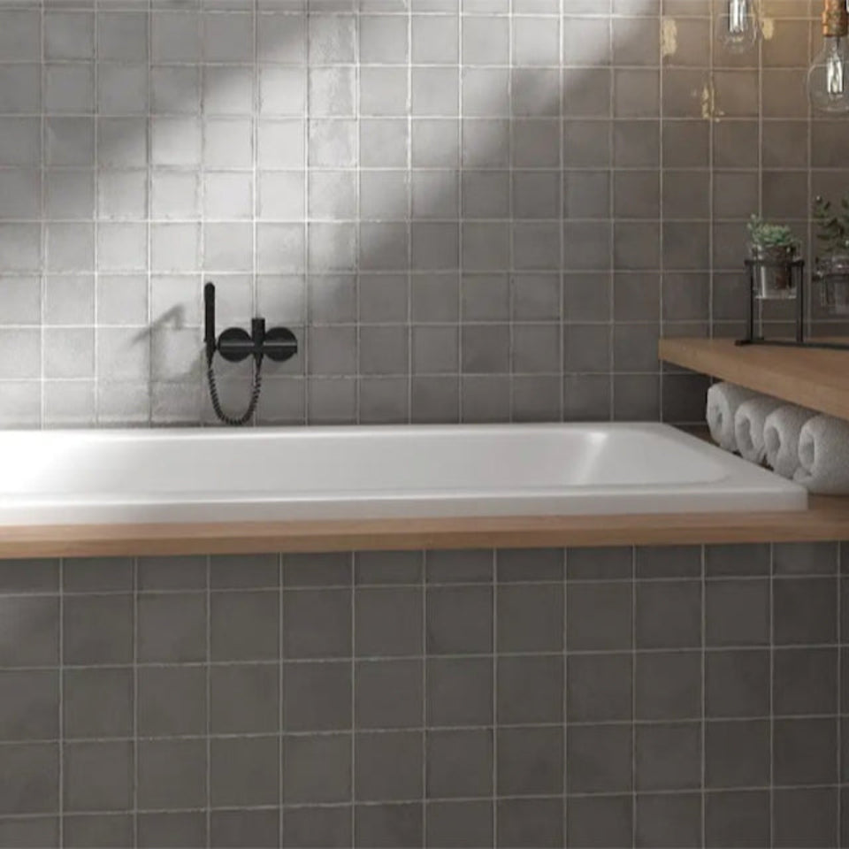 Nickel Grey Dianna Zellige Tile 100 x 100 x 9mm Spanish Ceramic