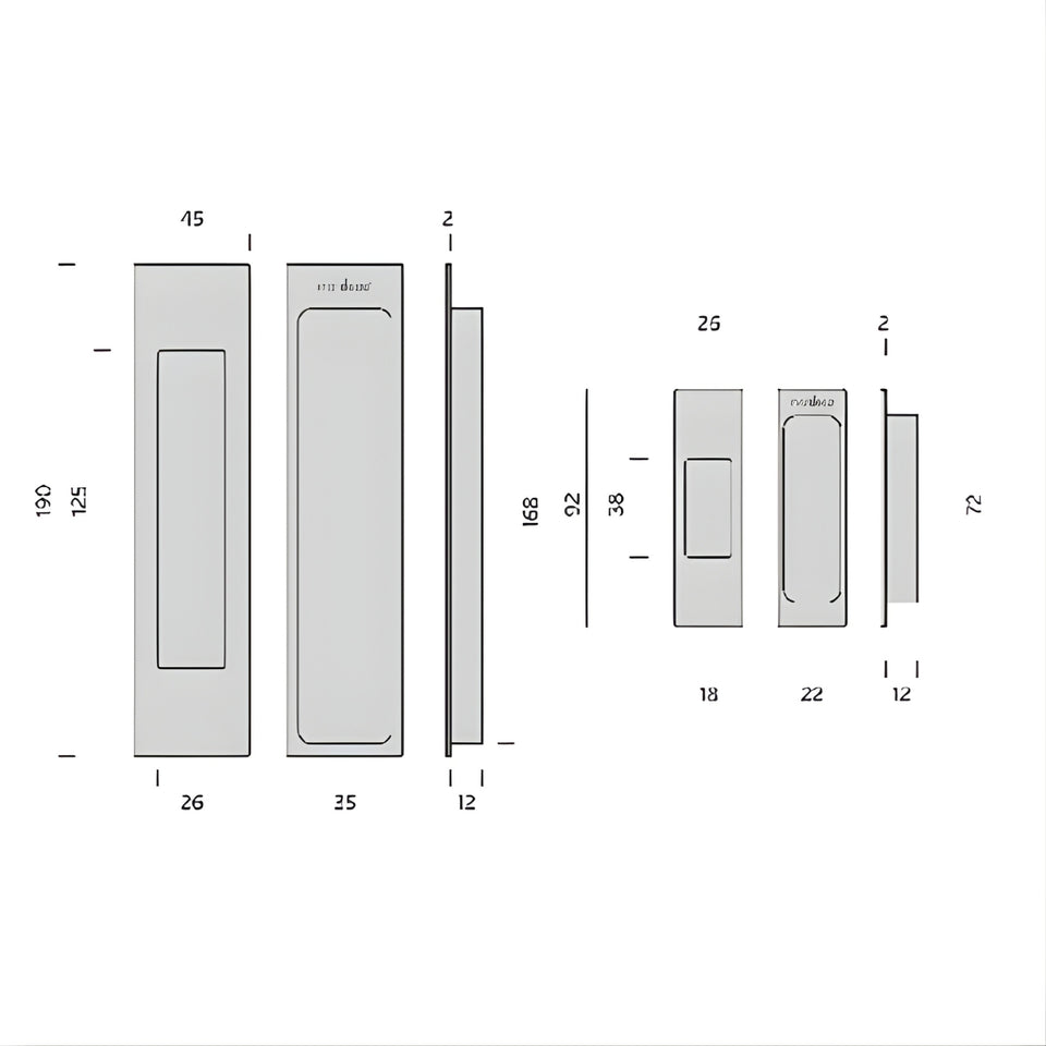 Nidus Mardeco Cavity Sliding Door Passage Set Matte Black