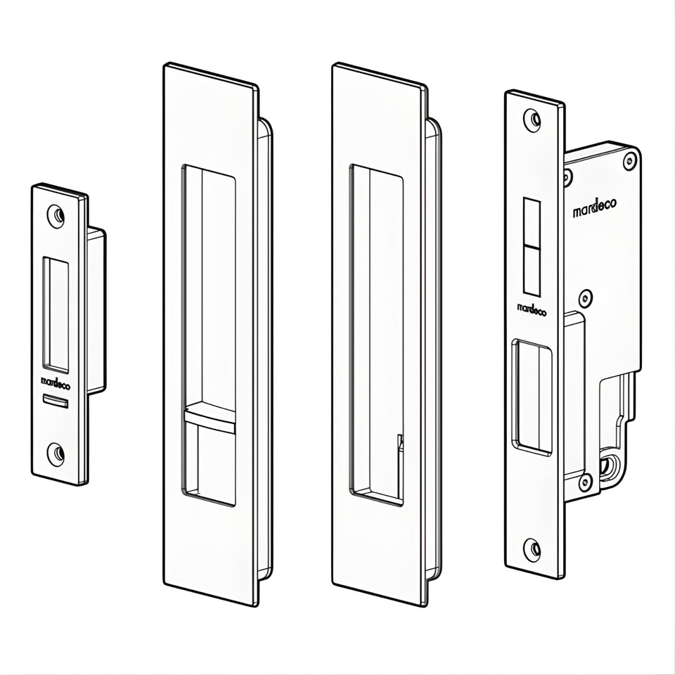 Nidus Mardeco Cavity Sliding Door Privacy Set Polished Chrome