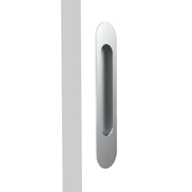 Nidus Mardeco radius flush pull (each) Brushed Satin Chrome