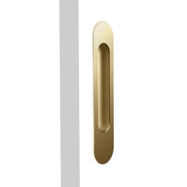 Nidus Mardeco radius flush pull (each) Satin Brass