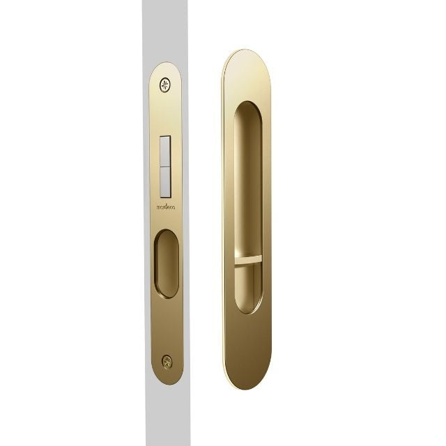 Nidus Mardeco radius flush pull privacy set Satin Brass