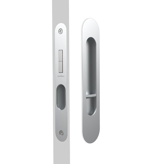 Nidus Mardeco radius flush pull privacy set Satin Chrome