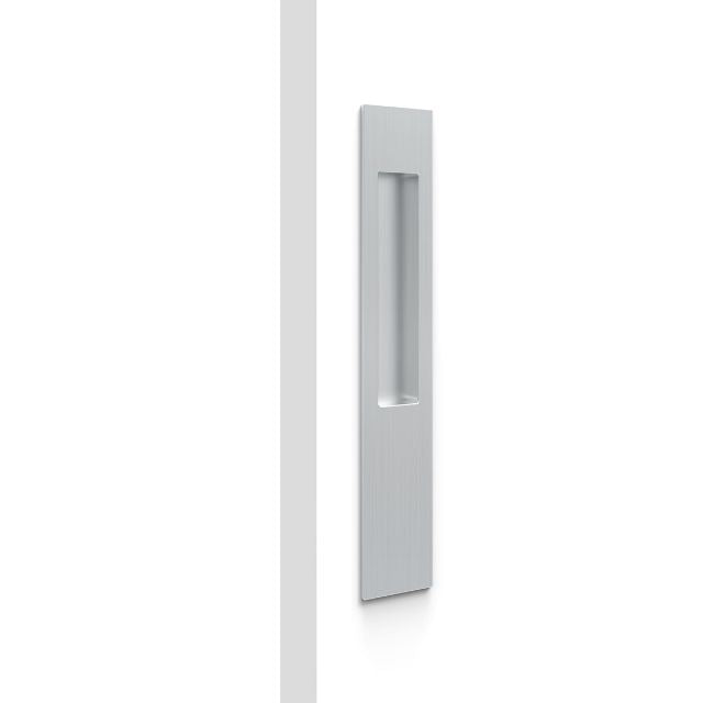 Nidus Mardeco rectangular flush pull (long plate 257mm) Brushed Satin Chrome (sold as EACH)