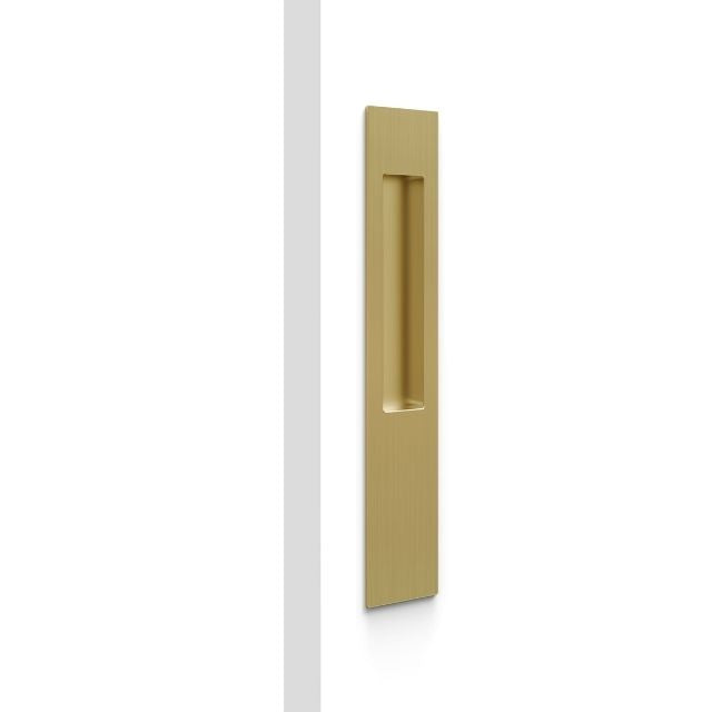 Nidus Mardeco rectangular flush pull (long plate 257mm) Satin Brass (sold as EACH)