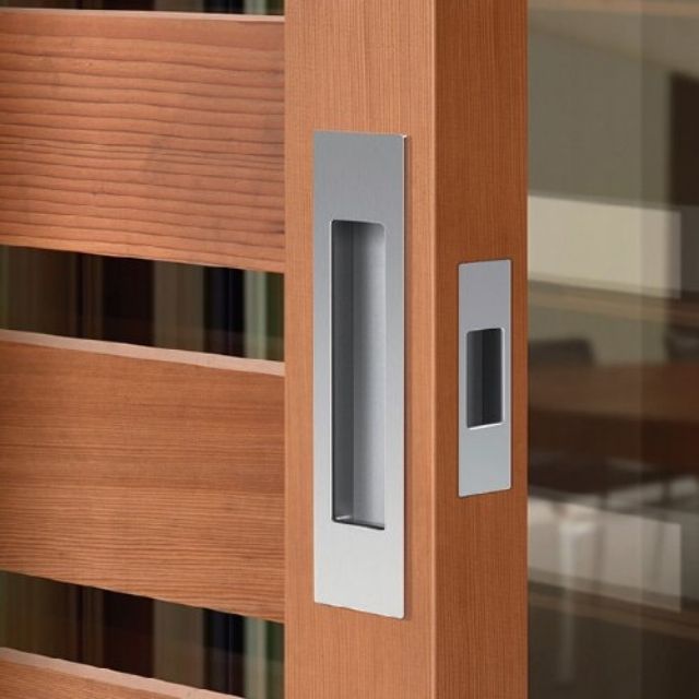 Nidus Mardeco rectangular flush pull set incl end pull Satin Chrome