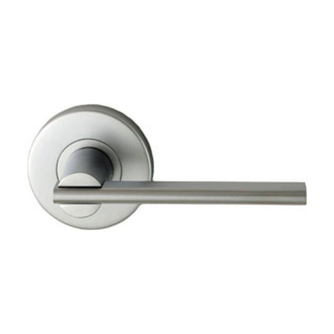 Nidus Mediterranean Metro Privacy Door Handle Set Satin Chrome CMS-MET-PRI-SC-V - The Blue Space