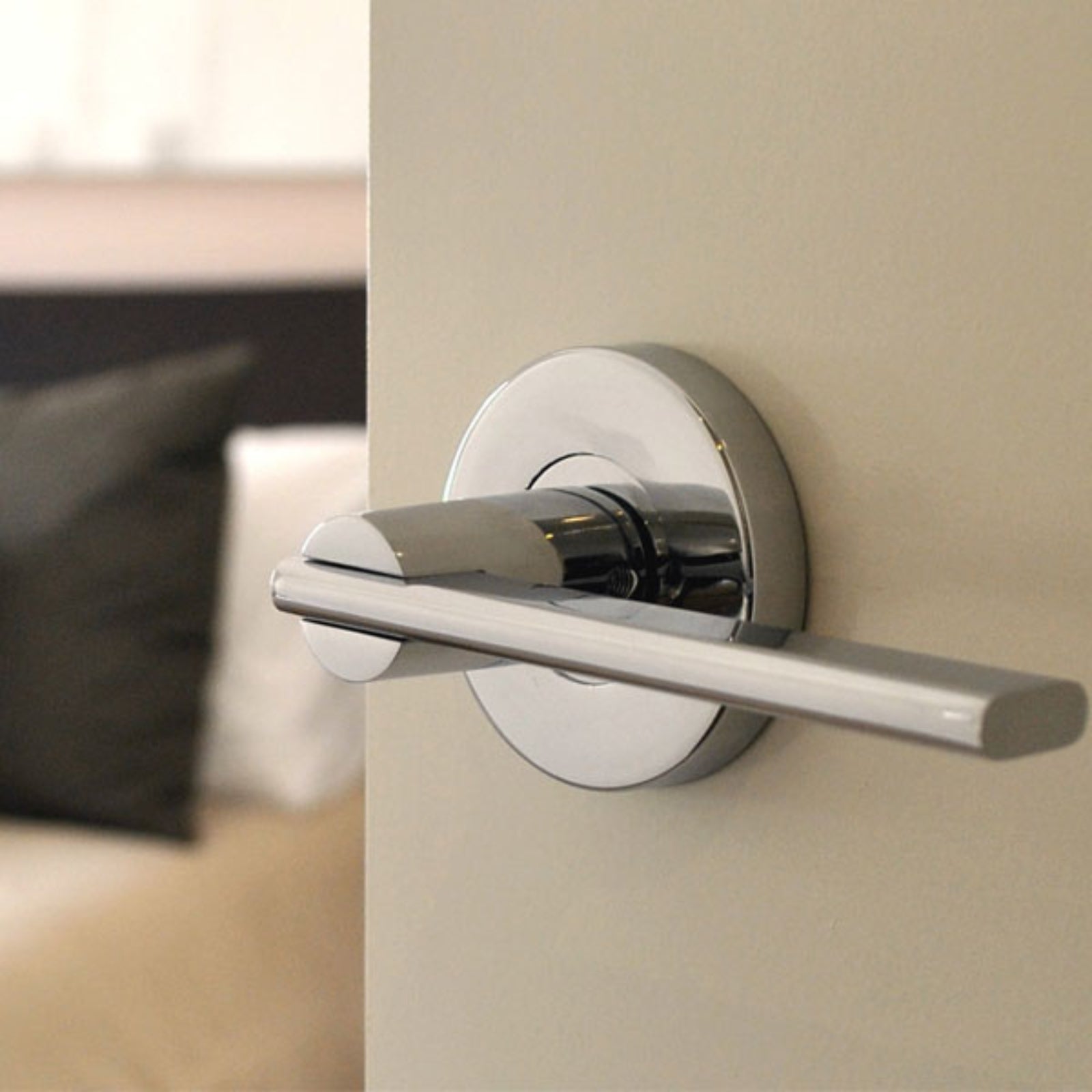 Lifestyle Nidus Mediterranean Metro Privacy Door Handle Set Satin Chrome CMS-MET-PRI-SC-V - The Blue Space