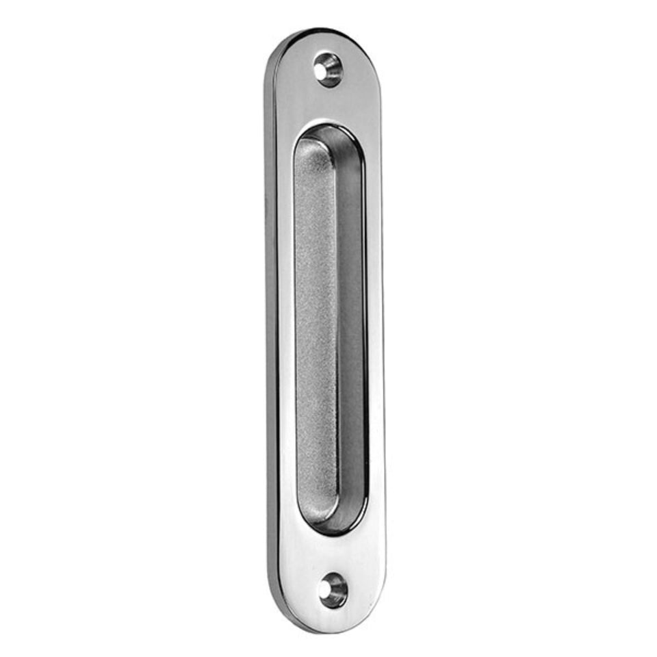 Nidus Radius Sliding Door Flush Pull Handle 135mm Polished Chrome