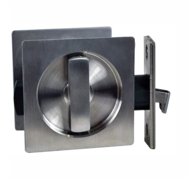 Nidus Sliding Cavity Door Square Backplate Privacy Set Include End Pull Stainless Steel