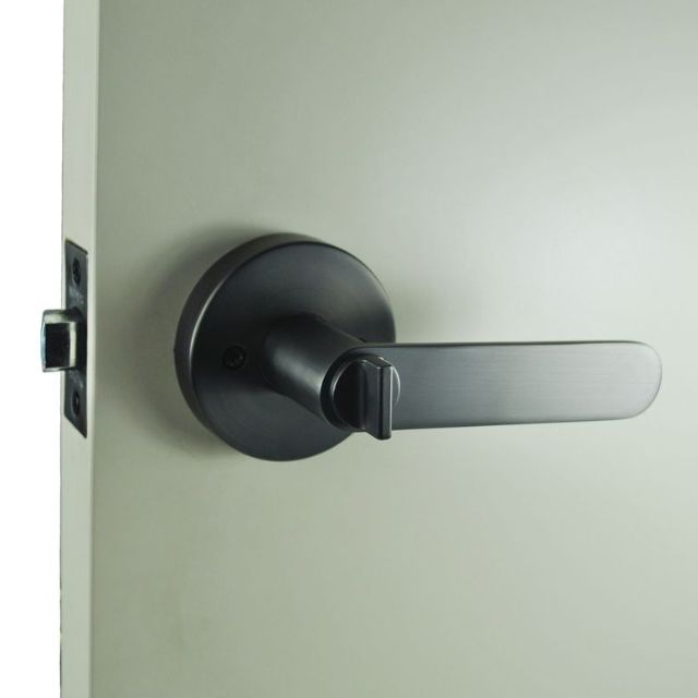 Nidus Spring Privacy Lever Set With Latch Graphite Grey