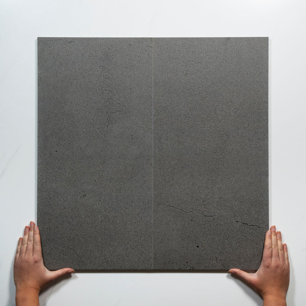 Pattern Lay With Hand Nuvira Dark Grey Matte Porcelain Tile 300 x 600mm PBLTG1 - The Blue Space