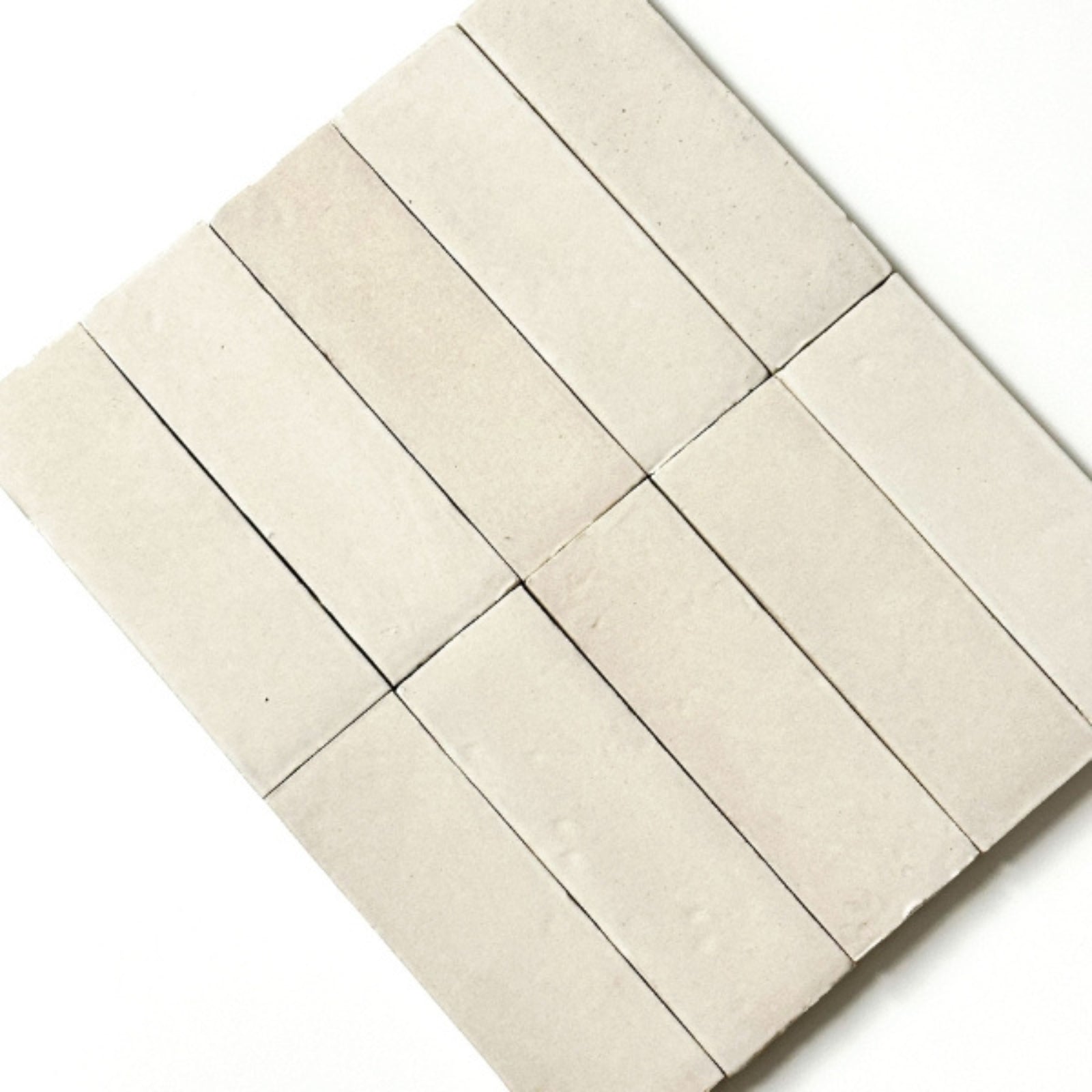 Pattern no Hand Off-White Evelyn Handmade Gloss Bejmat 50 x 150 x 12mm SANDBEJMAT150 - The Blue Space