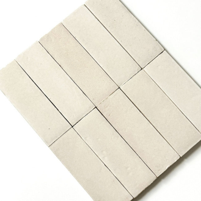 Pattern no Hand Off-White Evelyn Handmade Gloss Bejmat 50 x 150 x 12mm SANDBEJMAT150 - The Blue Space
