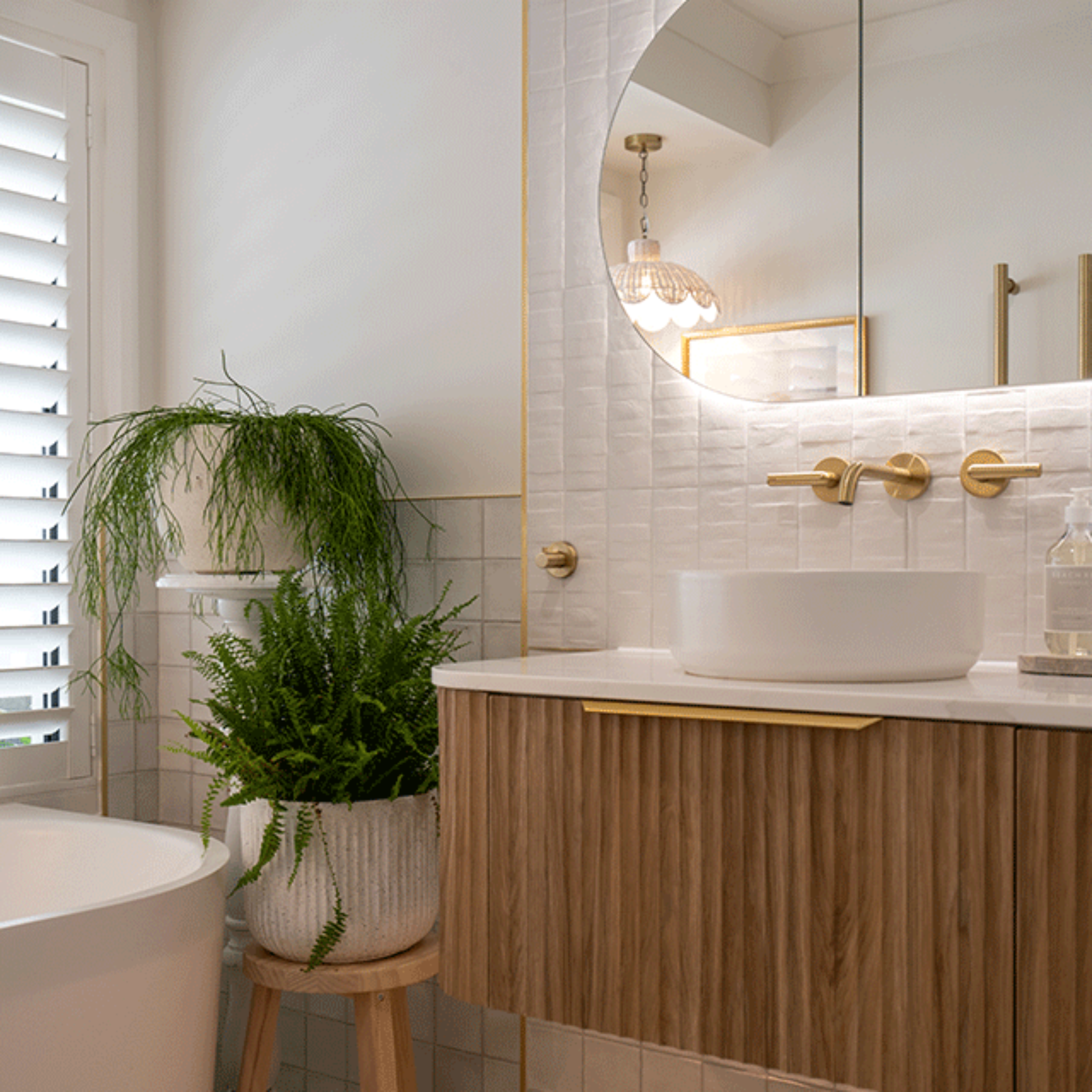 Lifestyle 06 Off White Olivia Feature Subway Matte 75 x 300mm Porcelain  - The Blue Space