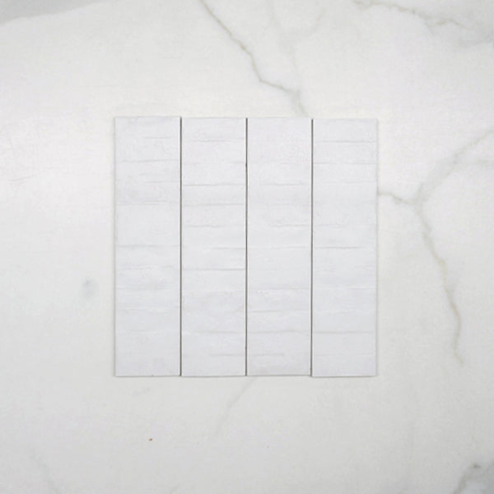 No Hand Off White Olivia Feature Subway Matte 75 x 300mm Porcelain  - The Blue Space