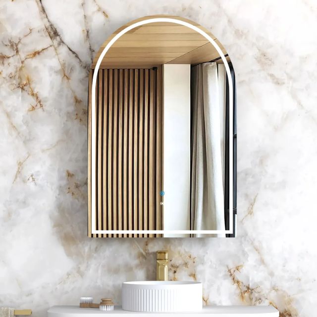 Otti Archie LED Shaving Cabinet Black Oak