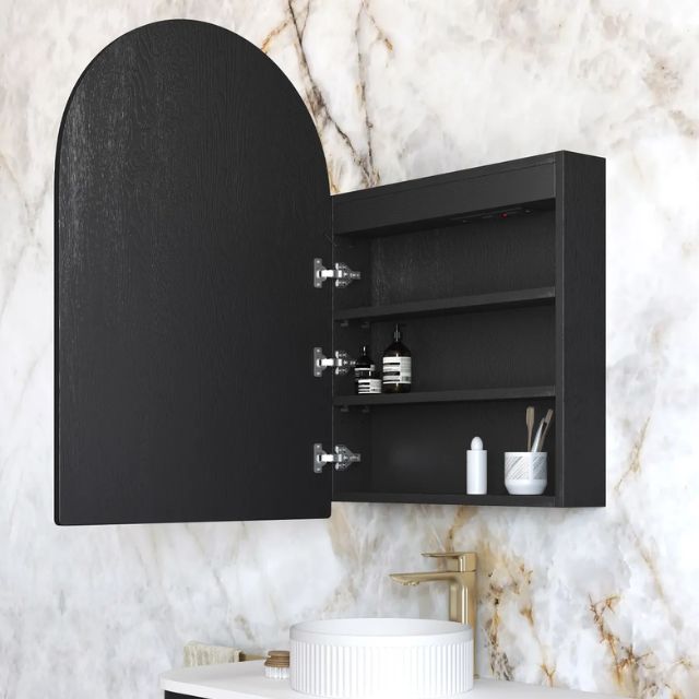 Otti Archie LED Shaving Cabinet Black Oak