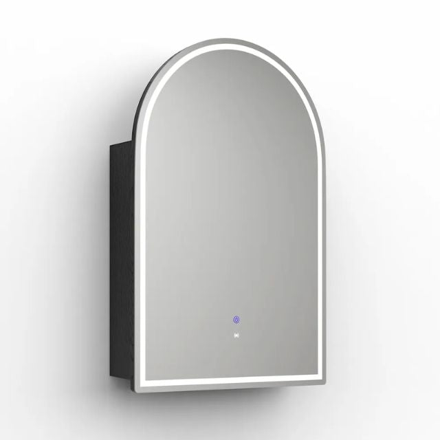 Otti Archie LED Shaving Cabinet Black Oak
