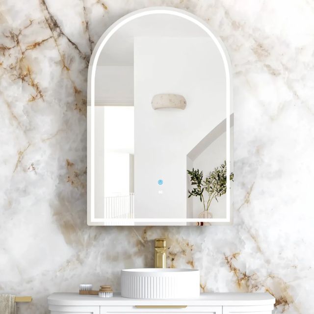 Otti Archie LED Shaving Cabinet Matte White LED-ARSV9060-VP | The Blue Space