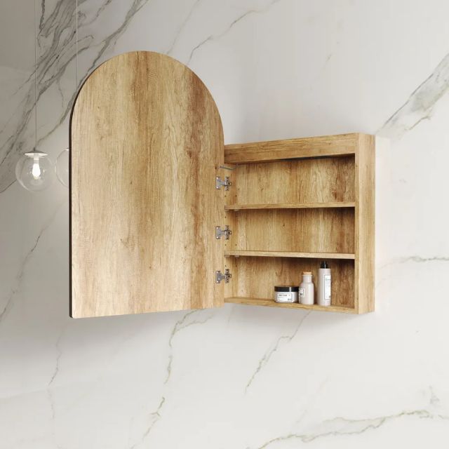 Otti Archie LED Shaving Cabinet Natural Oak