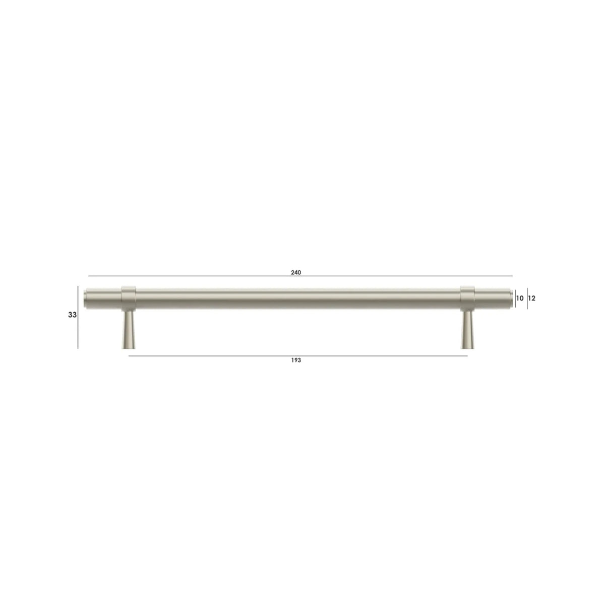 Dimension Otti Astor 240mm Pull Handle Brushed Nickel ASHDL192-BN - The Blue Space