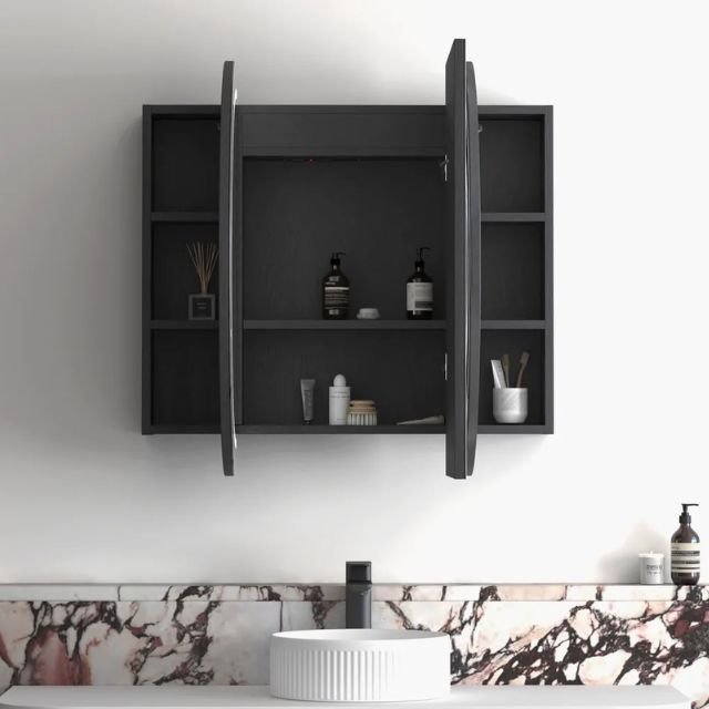 Otti Bondi 1200 LED Shaving Cabinet Black Oak
