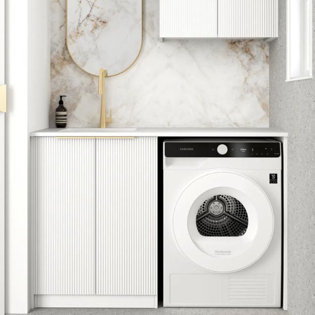 Otti Bondi 1305mm Fluted Laundry Set A - White  | The Blue Space